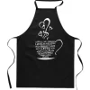 Svart tryckt förkläde kökskaffekopp kärlekshjärta barista