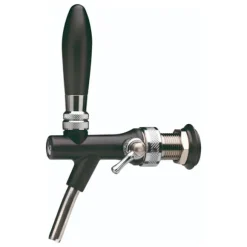 Tappkran med flödesreglering tillverkad av krom nickelstål och ABS-plast, svart