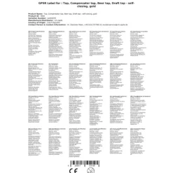 Tappkran med flödesreglering, tappkran öl, guld, TOPP!, ganglangd:35 mm