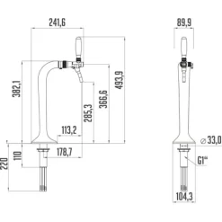 Tapptorn krom, 1-rad, elegant, toppkvalitet! (Paketpris)