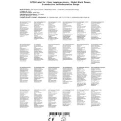 Tapptorn, Öltorn, Ölkran, Ölstolpe, Ölkolumn Modell Black Tower, 1 linie, 1-radig, med dekorativ fläns