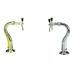 Tapptorn, svanhalsmodell, 2-rör, mässing