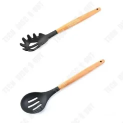 TD® 11 st Köksredskap Slitstark värmebeständig silikon trähandtag non-stick soppslev GRILL