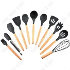 TD® 11 st Köksredskap Slitstark värmebeständig silikon trähandtag non-stick soppslev GRILL