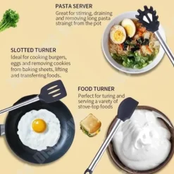 TD® 8 st köksredskapssats, silikonspatelset, non-stick non-scratch och hållbart köksredskap