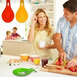 TD® 3 st Stor luktfri högtemperatur silikonskedsmatta Slitstark och jordbeständig köksskedsmatta