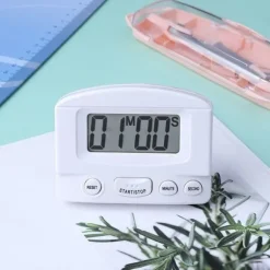 TD® elektronisk digital kökstimer - LCD Countdown Counter Alarm - Multifunktionell vit