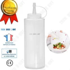 TD® genomskinlig köksplastsåsflaska 360ml precisionscoulispäron dispenserflaska ketchup grillmajonnäs