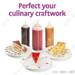 TD® genomskinlig köksplastsåsflaska 360ml precisionscoulispäron dispenserflaska ketchup grillmajonnäs