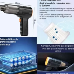 TD® handhållen bildammsugare sladdlös högsug 7,4V uppblåsbar blåstyp Kraftfull dammsugare