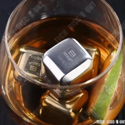 TD® Ice Cube Stone Whisky Återanvändbar rostfritt stål Alkoholvin Högkvalitativ present för män Dryckskylarset med 4