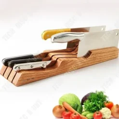 TD® köksknivhållare låda design träbestick arrangör förvaring billig praktisk redskapsförvaring 9 knivar