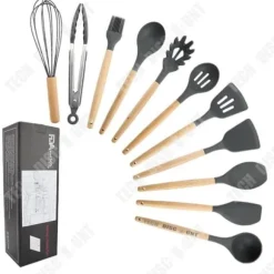 TD® Köksredskap Set, 11-13 delar Silikon Köksredskap Set Nonstick Köksredskap - Typ 11-st mörk g