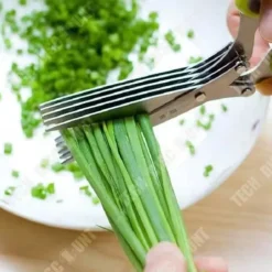 TD® Multi-Blade Sax 5 i 1 Aromatisk Ört Multi-Function Kök Persilja Basilika Mint Rostfritt Stål Kontorspapper DIY