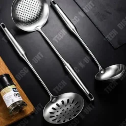 TD® Runda Rör Rostfritt Stål Handtag Köksredskap Spatel Sked Rostfritt Stål Soppa Sked 7 delar Set