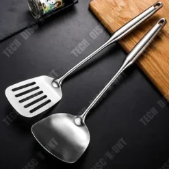 TD® Runda Rör Rostfritt Stål Handtag Köksredskap Spatel Sked Rostfritt Stål Soppa Sked 7 delar Set