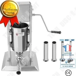 TD® slitstark rostfritt stål för flera ändamål korvpåfyllare - Bekväm korvpåfyllare för restaurangkök/ 3 liter