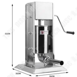 TD® slitstark rostfritt stål för flera ändamål korvpåfyllare - Bekväm korvpåfyllare för restaurangkök/ 3 liter