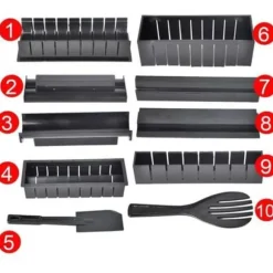 TD® Sushi Tool Classic Rolling Shutter Artefact Full Set Hjärtformad Sushi Form Set