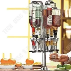 TD® TECH RABATT Hållare för 6 designflaskor med alkoholdispenser 1,5 oz (43 ml) i aluminium