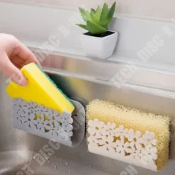 TD® Tvålkopp med sugkoppar för diskbänk eller tvättställ - duschtvålskål för smart förvaring av tvål, svampar