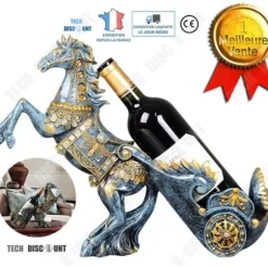 TD® Väggmonterad vinflaskhållare trä original hästdesign isolerade köksmöbler retro lyxig polerad harts dekoration present