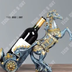 TD® Väggmonterad vinflaskhållare trä original hästdesign isolerade köksmöbler retro lyxig polerad harts dekoration present