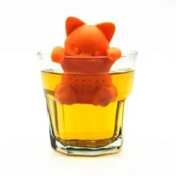 Tea Infuser Filter Diffuser Kattformad tesil tillverkad av 100 % livsmedelsgodkänd silikon