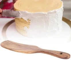 Teak Spatel Platt Form Livsmedelsgodkänd Trä Matlagningsspatel För Hemkök Matlagning (29x5,5cm)