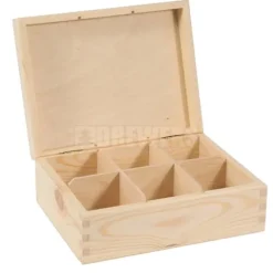 Teask, teask i trä med 6 fack