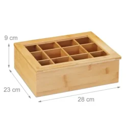 Teaskrin, Bambu, 9x28x23 cm, Natur