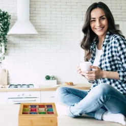 Teaskrin, Bambu, 9x28x23 cm, Natur