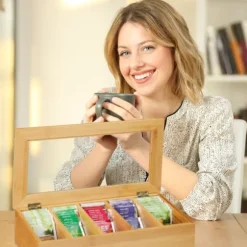 Teaskrin, Bambu, 9x37x20 cm, Natur