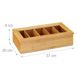 Teaskrin, Bambu, 9x37x20 cm, Natur