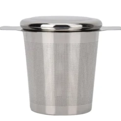 teblads-/kaffefilter, rostfritt stålfilter för terester med lock och handtag