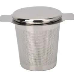 teblads-/kaffefilter, rostfritt stålfilter för terester med lock och handtag