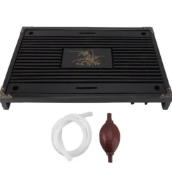 Tebricka med vattenförvaring och dränering för Gongfu teceremoni - Svart