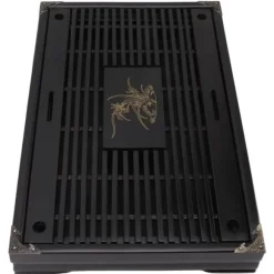 Tebricka med vattenförvaring och dränering för Gongfu teceremoni - Svart