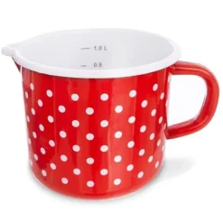 TECKA rödprickig emaljerad mätmugg 1,2 l