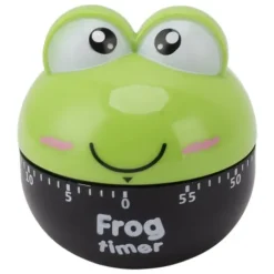 tecknad maskintimer hög noggrannhet justerbar 60 minuter mekanisk köksmakningtimer för köksstudier grön