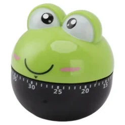 tecknad maskintimer hög noggrannhet justerbar 60 minuter mekanisk köksmakningtimer för köksstudier grön