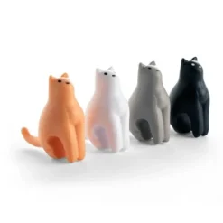 Teepåsehållare Katter (x4) - Kikkerland - Vit