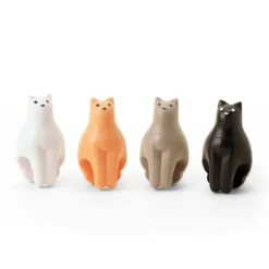 Teepåsehållare Katter (x4) - Kikkerland - Vit