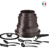 TEFAL L6789102 Ingenio Extreme 15-delade köksredskapsset - Brown Stone Effect - Tillverkad i Frankrike
