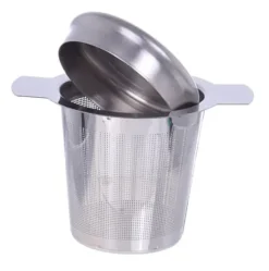 Te-kaffe-örtsil i rostfritt stål med lock