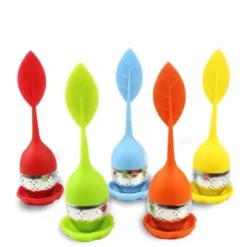 Tekanna - Blad - Stöd inkluderat - Rostfritt stål - Orange