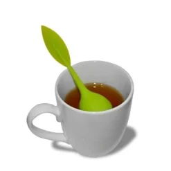 Tekanna - Blad - Stöd inkluderat - Rostfritt stål - Orange