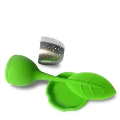 Tekanna - Blad - Stöd inkluderat - Rostfritt stål - Orange