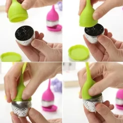 Tekanna - Blad - Stöd inkluderat - Rostfritt stål - Orange