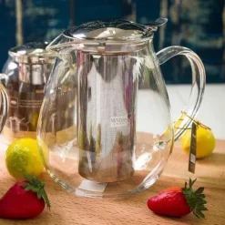 Tekanna Glas 1300 ml – Värmebeständig Tebryggare med Rostfritt Filter